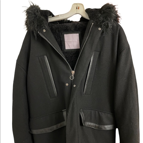 STUNNING & RARE mens Zara wool blend coat - Black - Medium - Picture 3 of 6
